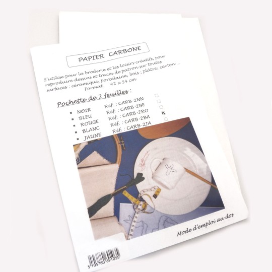 Papier carbone bleu 2 feuilles 42x54cm Papier carbone bleu 2 feuilles 42x54cm