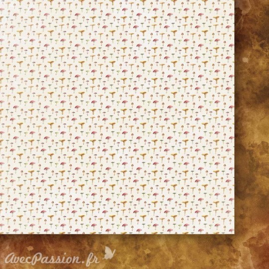 Papier scrapbooking  1 face décor 1 face uni gris