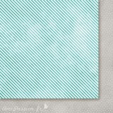 Papier scrapbooking 1 face rayé 1 face pois turquoise gris Avant l'hiver