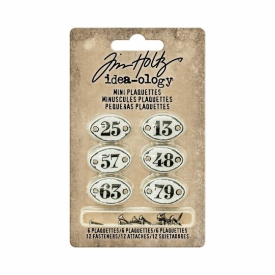 Embellissements métal Tim Holtz Mini Plaquettes 6pcs