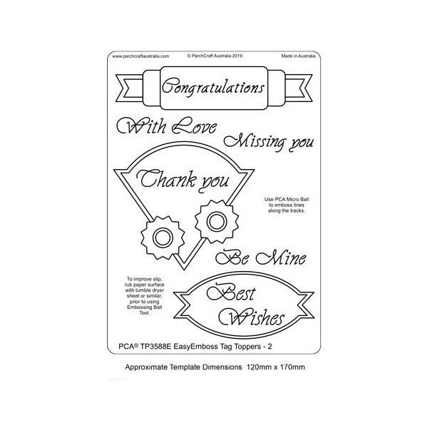 Template PCA gabarit traçage motifs Tag Toppers 2