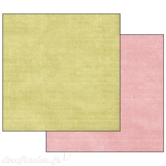 Papier scrapbooking texture vert rose Stamperia 30x30 réversible Papier scrapbooking texture vert rose Stamperia 30x30 réversible