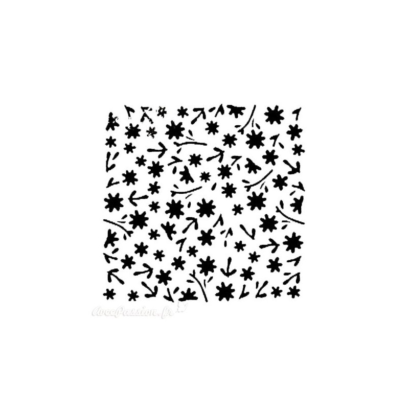 Pochoir plastique petites fleurs 16x16cm