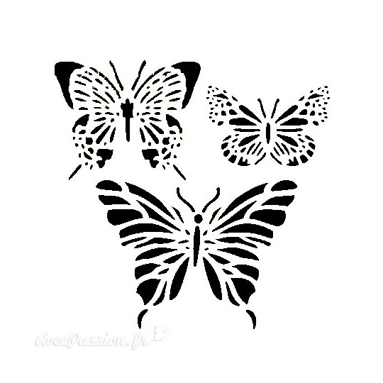 Pochoir plastique papillons 16x16cm
