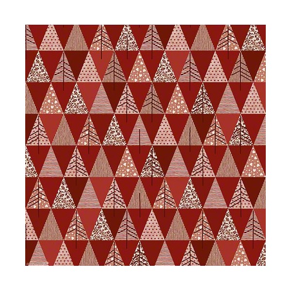 Papier tassotti à motifs sapin de Noël rouge