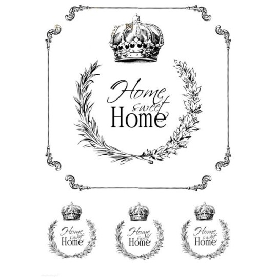 Papier de riz home sweet home 21x30cm
