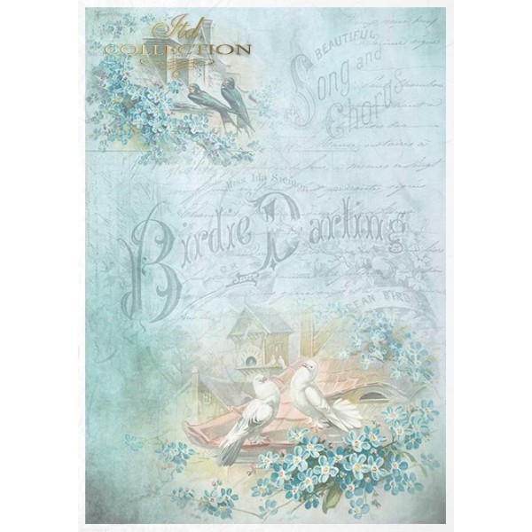 Kit créatif 13 papier de riz + 2 pochoirs + 5 foil // In Love
