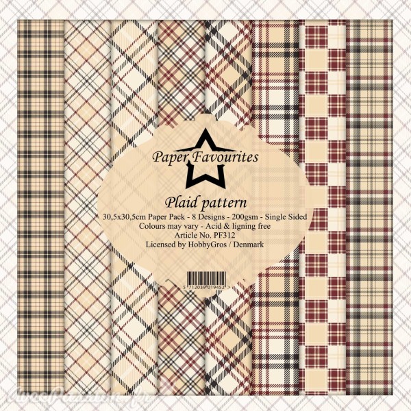 Papier scrapbooking assortiment Dixi Craft Paper Favourites Plaid Pattern 30x30 8fe