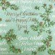Papier tassotti à motifs Noël merry christmas fond vert