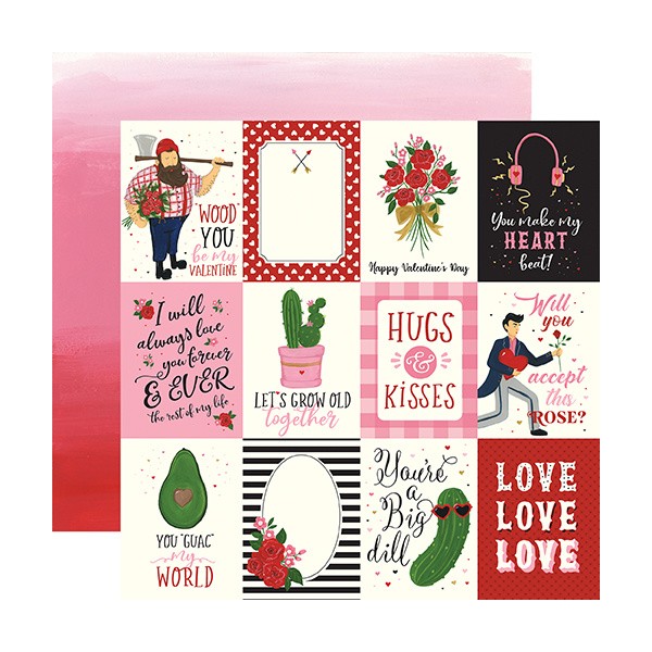 Papier scrapbooking assortiment echopark Be my Valentine 30x30 12fe