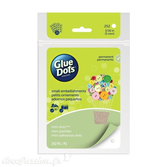 Glue Dots 252 Mini dots 5mm en plaque  // RUPTURE FOURNISSEUR