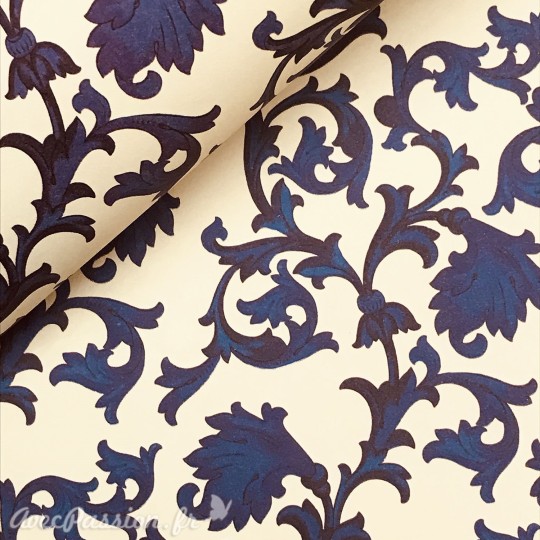 Papier italien motifs arabesque bleu