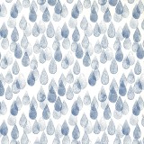 Papier à motifs fond blanc goutte bleu
