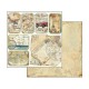 Papier scrapbooking assortiment Stamperia 10f recto verso 20x20 Around the World