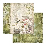 Papier scrapbooking Forest Stamperia 10f recto verso 30x30 assortiment