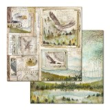 Papier scrapbooking Forest Stamperia 10f recto verso 30x30 assortiment