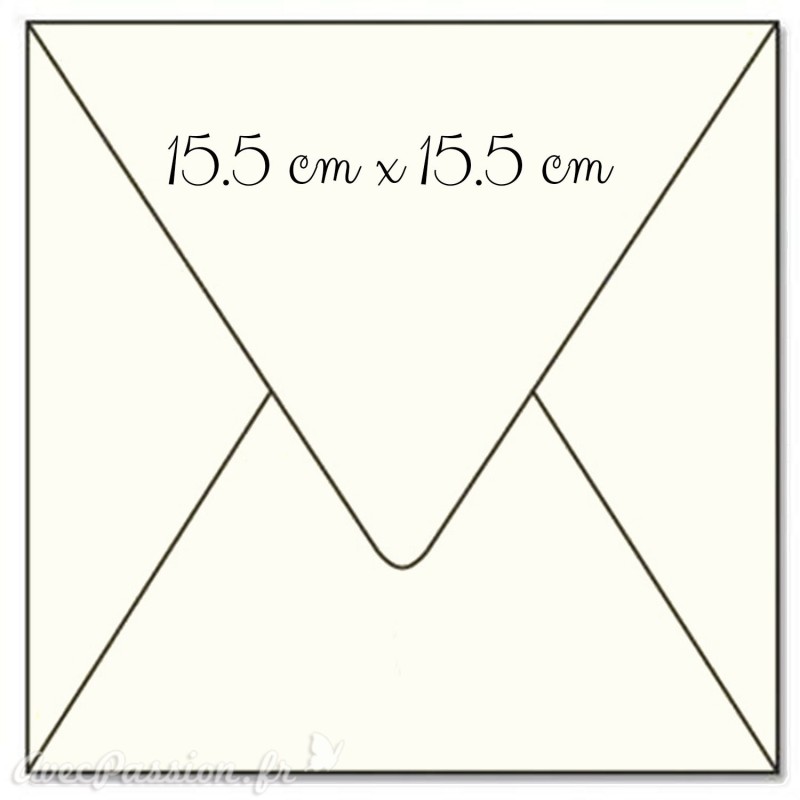 50 Enveloppes carré ivoire 15.5x15.5cm