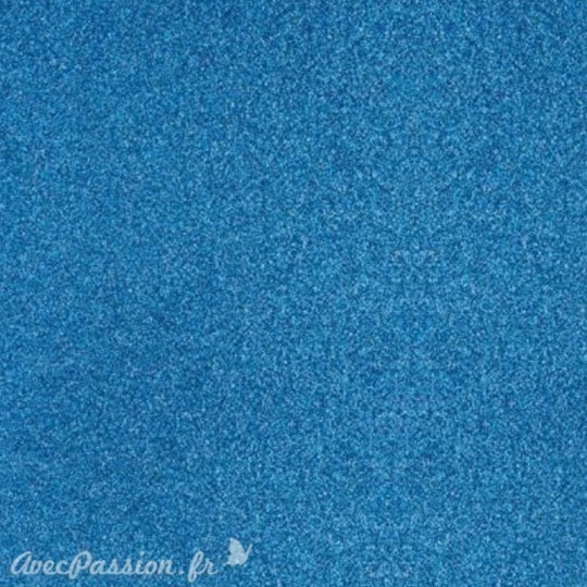 Papier scrapbooking paillettes bleu 30x30