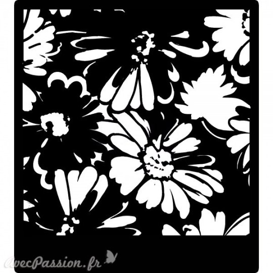 Pochoir décoratif Prima daisies 15x15cm Pochoir décoratif Prima daisies 15x15cm