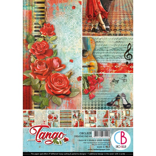 Papier scrapbooking A4 assortiment Ciao Bella Tango 9fe