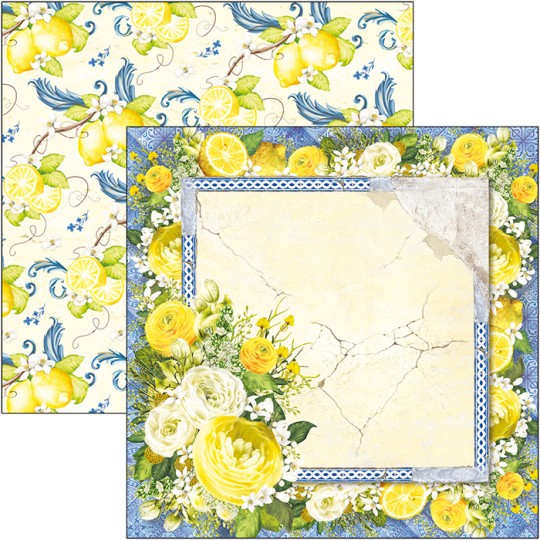 Papier scrapbooking réversible Ciao Bella terra dei limoni 30x30