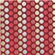 Papier indien cercles fond rouge motifs rose argent et or