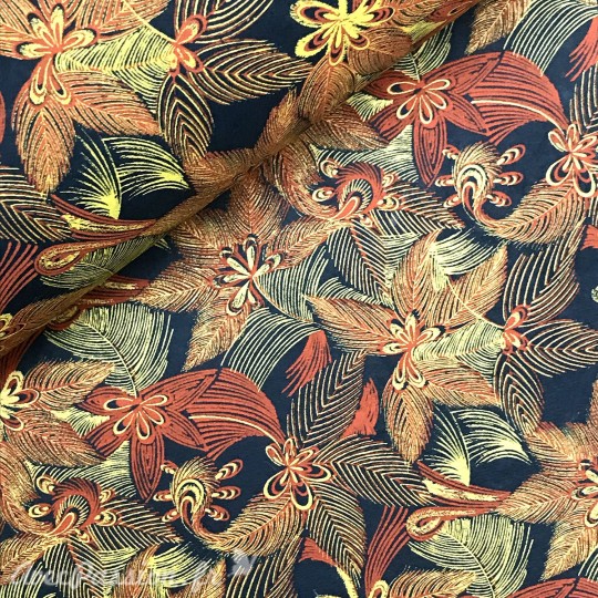 Papier à motifs jungle vert amazone fleurs multicolores Papier à motifs jungle vert amazone fleurs multicolores