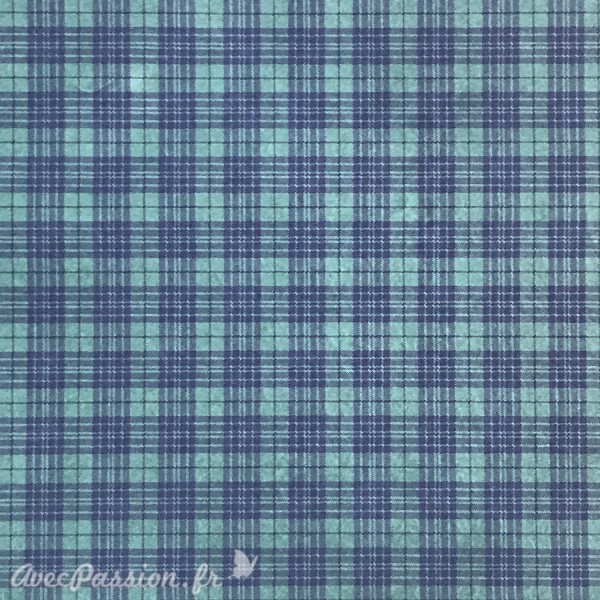 Papier à motifs tartan fond vert écossais bleu