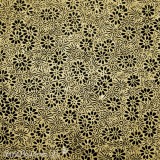 Papier népalais lokta motifs semis fleurs noir fond doré