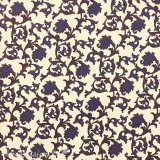 Papier italien motifs arabesque bleu fond ivoire