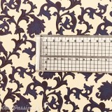 Papier italien motifs arabesque bleu fond ivoire