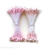 Pistils Etamines pour coeurs de fleurs rose nacré & mat 2mm