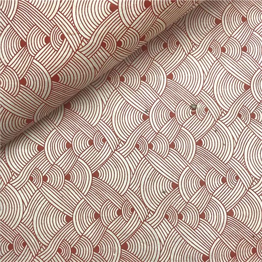 Papier népalais lokta lamaLi chanel rouge fond naturel