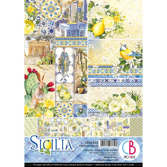 Papier scrapbooking A4 assortiment Ciao Bella Sicilia 9fe