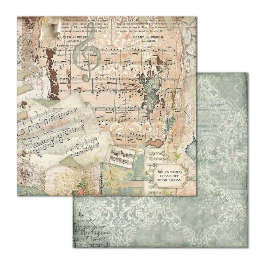 Papier scrapbooking Music Stamperia 30x30 réversible