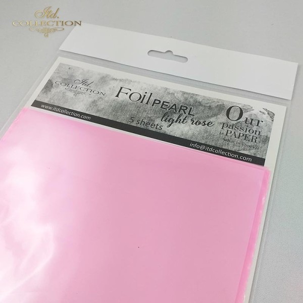 Foil Transfert nacré pour scrapbooking rose tendre x5