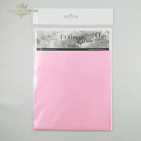 Foil Transfert nacré pour scrapbooking rose tendre x5