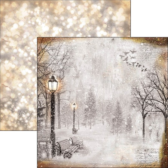 Papier scrapbooking réversible Ciao Bella the first fall of snow 30x30 Papier scrapbooking réversible Ciao Bella the first fall of snow 30x30