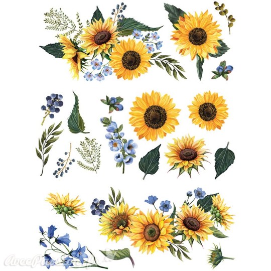 Transfert pelliculable Redesign Prima marketing décor Sunflower Fields