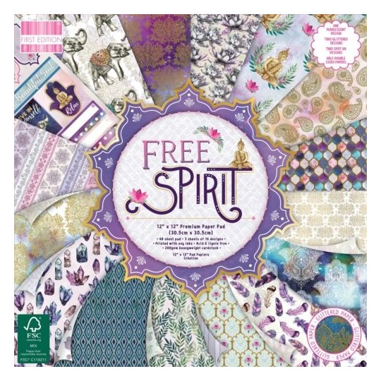 Papier scrapbooking assortiment free spirit bloc 48fe 30x30