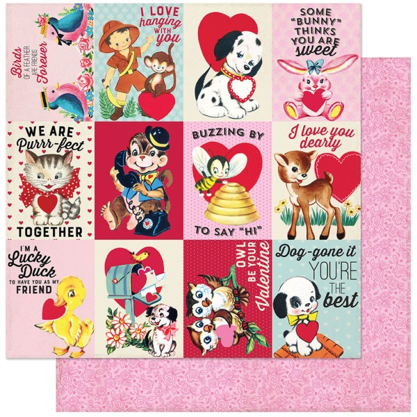 Papier scrapbooking assortiment love notes recto verso 30x30 12fe