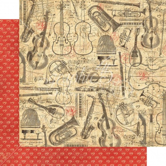 Papier scrapbooking réversible Graphic 45 musical masterpiece 30x30 Papier scrapbooking réversible Graphic 45 musical masterpiece 30x30