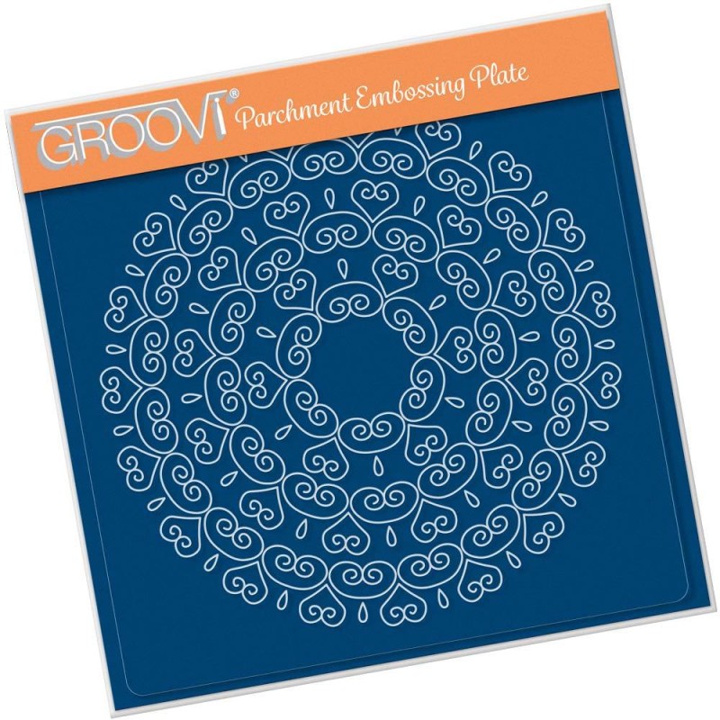 Groovi gabarit traçage parchemin bordure de napperon coeur