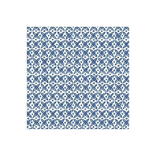 Papier tassotti à motifs mosaïque bleu