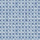 Papier tassotti à motifs mosaïque bleu