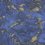 Papier tassotti à motifs marbré bleu et doré