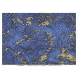 Papier tassotti à motifs marbré bleu et doré