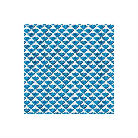 Papier tassotti à motifs éventail bleu