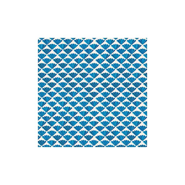 Papier tassotti à motifs éventail bleu