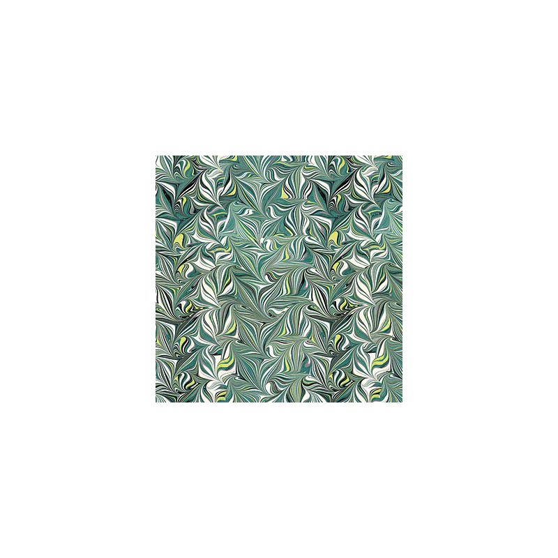 Papier tassotti motifs marbré peigne vert